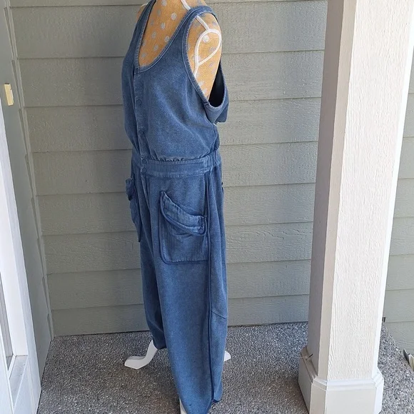 Free People FP Movement Timko XL Navy Blue Barrel Leg Athletic Sporty Jumpsuit - Picture 7 of 16